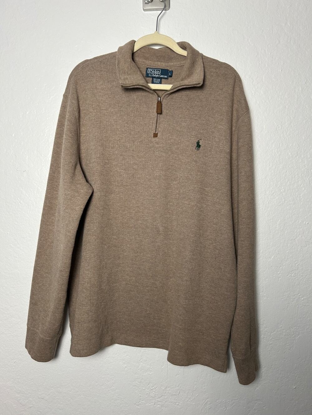 Polo Ralph Lauren Sweater Pullover Half Zip Men Brown 